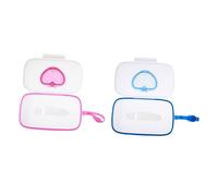 KONTONTY 2pcs Portable Wet Wipes Box Heart Shape Reusable Tissue Case for Travel Use as Diaper Caddy in Home Go Random Color