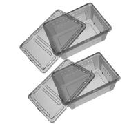 KONTONTY 2pcs Practical Feed Bin Isopod Enclosure Reptile Breeding Case Breathable Holes and Viewable Plastic Tarantula Enclosure Suitable for Small Animals Showing and Geckos