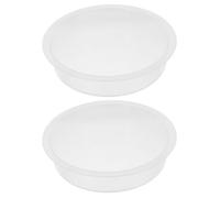 KONTONTY 2pcs round Plastic Bird Water Bowls for Bird Feeding Station, Weather-resistant Pp Material with White Finish, for Hummingbird Feeding and Outdoor Birdbaths