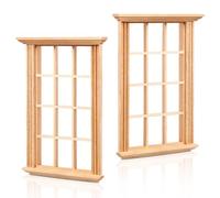KONTONTY 2pcs Scale Mini Dollhouse Window Model Simulated Twelve Lattice Window Frames for Dollhouse Decoration Photograph Props for Creative Scenes