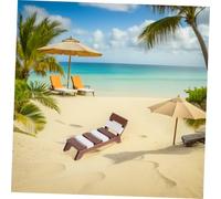 KONTONTY 2pcs Scale Miniature Beach Chairs for Dollhouse Mini Deck Chairs for Patio Sunbathing Reading Realistic Doll Furniture Decoration for Mini House Ornaments