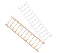KONTONTY 2pcs Scale Miniature House Fence for Micro Landscaping and Doll House Decoration Weatherproof Tiny Railing Accessories Easy Install White Natural Finish