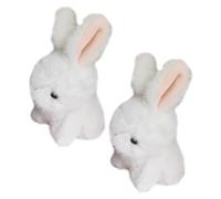 KONTONTY 2pcs Soft Small Bunny Plush Pendant for Lightweight White Rabbit Stuffed Animal Keychain Charm Portable Backpack Hanging Cute Easter Present for Boys