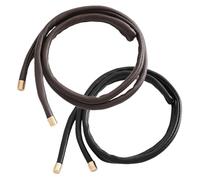 KONTONTY 2pcs Stylish Leather Hair Bands for Men, Ponytail Holder Band with Gentle Elastics, Not Easy to Fade, for Braiding Hair and Everyday Use