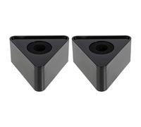 KONTONTY 2pcs Triangle Shaped Mic Logo Flag Station for Reporters Black Abs Microphone Logo Stand Sturdy Anti-drop Design for Media Interviews Broadcasting