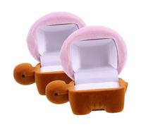 KONTONTY 2pcs Turtle-shaped Jewelry Box Flocking Velvet Portable Organizer for Rings and Ear Studs Travel Storage Case for Engagement and Wedding Proposals
