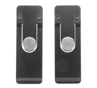 KONTONTY 2pcs Ultra Thin Adhesive Phone Holder Stand, Foldable Black Metal | Multi-angle Viewing, Strong Stick-on Backing, Portrait or Landscape Positioning, Pocket Friendly Design for Smartphones