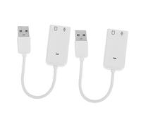 KONTONTY 2pcs Usb to Audio Adapter External Sound Card for Sound Noise Reduction Plug Play Safe Material