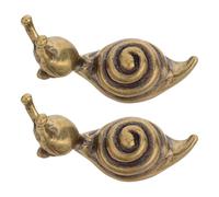 KONTONTY 2pcs Vintage Brass Snail Cabinet Knobs Decorative Kitchen Cupboard Drawer Pull Handles Retro Brass Hardware for Wine Cabinet Shoe and Bookshelf