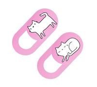 KONTONTY 2pcs Webcam Cover Slide Ultra-thin for Laptop Tablet Mobile Devices Protects against Hacking Peeping Safe Convenient Camera Cat Design