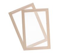 KONTONTY 2pcs Wooden Paper Making Frames Pine DIY Craft Tools for Handmade Pulp Art Educational Papermaking Screen for Creative Learning and Traditional Craft Projects