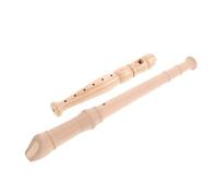 KONTONTY 2pcs Wooden Soprano Recorder with German Fingering Flute for Beginners Lightweight Portable Music Instrument for Early Education and Outdoor Practice