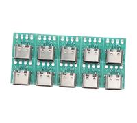 KONTONTY 2sets Usb c Connector Board Pcb Converter for Data Line Type c Female Connector Diy Kit 10pcs*2