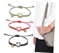 KONTONTY 3 Pcs Adjustable Japanese Lucky Cat Maneki Neko Bracelet with Charms and Bell Symbolizing Wealth Health and Fortune Versatile Wrist Jewelry for Casual Special Occasions
