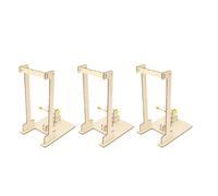 KONTONTY 3 Sets DIY Mechanical Hand Crane Model Wooden Physics Experiment Kit for Stem Learning Building Science Projects and Mechanical Engineering Education