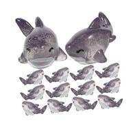 KONTONTY 30Pcs Mini Resin Shark Figurines Bulk Adorable Tiny Ocean Animal Decor for Garden Lawn Scene Resin Material Creative Miniature Shark Collectibles