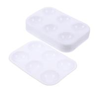 KONTONTY 30Pcs Plastic Paint Palette Tray for Watercolor Oil Painting Lightweight PP Mixing Tray with Wells Reusable DIY Craft Accessories for Artists and Watercolor Enthusiasts