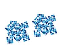 KONTONTY 30Pcs PVC 3D Wall Decals Waterproof Dark Blue Crystal Pattern Stickers for Bathroom and Kitchen Home Decor