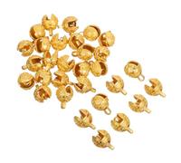 KONTONTY 30pcs Vintage Alloy Tiger Head Jingle Bell Pendants for Bracelets DIY Craft Charms Handmade Jewelry Accessories for Wind Chimes Dog Collars Home Decoration