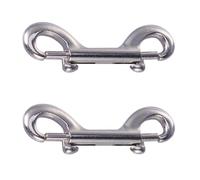 KONTONTY 316 Stainless Steel Double Ended Hook Heavy Duty Long Snap Clip Spring Snap Hook 100mm 115mm 2pcs for Diving Quick Release and Industrial Use