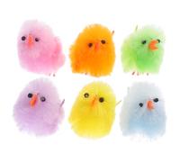 KONTONTY 32pcs Fuzzy Chicks Plush Fluffy Easter Decorations for Parties Home Decor and Outdoor Use Adorable Water Resistant Little Chick Ornaments
