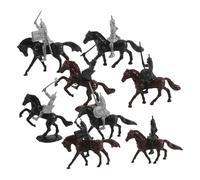 KONTONTY 32pcs Medieval Knight Soldier Model Set with Plastic Horses Featuring Intricate Design and Precision Carving for Display and Imaginative Play by Kids and Historical Enthusiasts