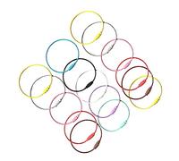 KONTONTY 32pcs Stainless Steel Wire Keychains Coated Finish Key Accessory for Keyring Keepers Bright Color Design for Easy Differentiation