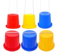 KONTONTY 3Pairs Jumping Stilts Fun Outdoor Walker for Balance Training with Plastic Buckets for Boys Coordination Development