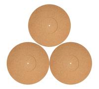 KONTONTY 3pcs Cork Turntable Mat for Vinyl Record Player Vibration Dampening Slipmat Slip Design and Reliable Record Protective Mat Fits Standard Turntables Enhances Sound Quality