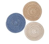 KONTONTY 3Pcs Mini Doll House Floor Mats Set, Decorative Micro Landscape Carpets in Beige, Brown and Blue, Small House Accessories for DIY Dollhouse Décor