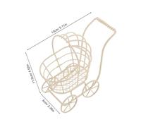 KONTONTY 3pcs Mini Iron Art Dollhouse Stroller Micro Furniture Decoration for Pretend Play Chic Pram Organizer for Playhouse