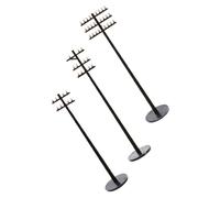 KONTONTY 3pcs Mini Telegraph Poles for DIY Projects Models for Train Layouts Sand Table Scenes Enhance Dollhouse Decor Miniature Landscapes