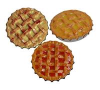 KONTONTY 3pcs Miniature Doll House Set Realistic Fake Food Model Desserts for Dollhouse Decoration Includes Apple Fruit Jam Pies for Pretend Play and DIY Accessories