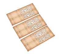 KONTONTY 3pcs Miniature Huistyle Double Door for Dollhouse DIY Wooden Model Interactive Smooth Opening Front Door Easy Installation Architectural Furniture Accessory