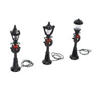 KONTONTY 3Pcs Miniature Street Lamp Model Set Black Post Lamp Decor for Dollhouse Garden Path Windowsill Office and Themed Park Lifelike Mini Lights for DIY Landscape and Home Accessories