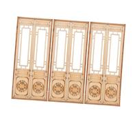 KONTONTY 3pcs Miniature Wooden Double Doors for Dollhouse DIY Building Materials Unfinished Design for Easy Elegant Huistyle Architecture Decor for Miniature