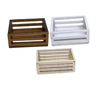 KONTONTY 3pcs Miniature Wooden Storage Baskets for Doll Houses Realistic Mini House Adornments with White Natural Wood Brown Colors for Micro Landscape Miniature Gardening Scenes and Craft