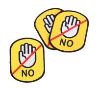 KONTONTY 3Pcs Pet Leash Warning Patches Reusable Don Touch Stickers for Outdoor Safety Visible Dog Collar Decals Social Alert Tags for Enhanced Visibility