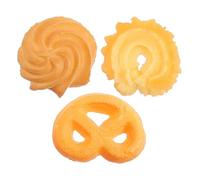 KONTONTY 3pcs Realistic Cookie Model Set with Lifelike Pvc Material, No Odour Photography Props for Wedding and Party Photo Decoration in Khaki Colour