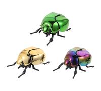 KONTONTY 3pcs Realistic Wind-Up Beetle: Simulated Beetle Figure For Kids April Fool'S Day Halloween Decoration Lifelike Model Toy Fake Insect Figure