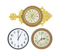 KONTONTY 3pcs Vintage Dollhouse Decorative Clocks Miniature Wall Grandfather Clock with Pendulum European Style for Mini Furniture and Bedroom Decor
