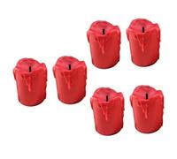 KONTONTY 3sets Flashing Red Tea Light Battery Operated Led Candles Random Wick Style Safe and for Home 2pcs*3