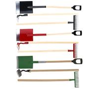 KONTONTY 3Sets Miniature Garden Tools Dollhouse Accessories Includes Rake for Indoor Gardening Miniature House Decor Colors