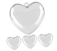 KONTONTY 4 Pcs Fillable Heart Shaped Ball Ornaments 12cm Valentine Decoration Wedding Candy Boxes Hanging Home Party Decorations