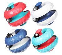 KONTONTY 4 Pcs Rotating Rail Ball for Ergonomic Palm Rolling Bead Puzzle Interactive Sensory Educational to Enhance Cognitive Skills and Problem Solving Stress Relief Play