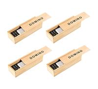 KONTONTY 4 Sets Funny Dominoes Wood Household Domino Blocks Puzzle Toy Boys and Girls Games Toddlers Toys