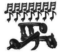 KONTONTY 40 Pcs Aluminum Foil Music Note Balloons Black Musical Shaped Party Decorations for Birthday Shower Wedding Celebrations Easy Inflate and Design