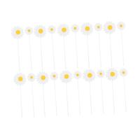 KONTONTY 40pcs Daisy Cupcake Picks Flower Cake Topper Decorations for Birthday Shower Party Lightweight Floral Food Picks with Firm Hold for Autumn Celebrations