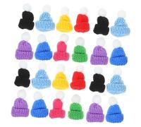 KONTONTY 40pcs Mini Knitted Santa Hats Woollen DIY Accessories for Cell Phone Decor Crafting and Festive Clothing Embellishments