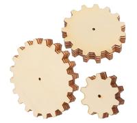 KONTONTY 45pcs Creative Wooden Teaching Aids Unfinished Natural Wood Slices for DIY Gear Cutouts Craft Wood Rounds and Painting Toy for Science Education and Artistic Projects